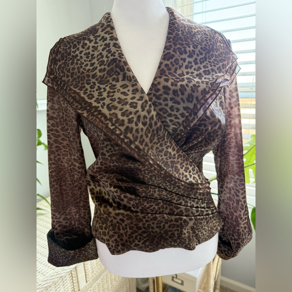 Cachet Brown Satin Blouse